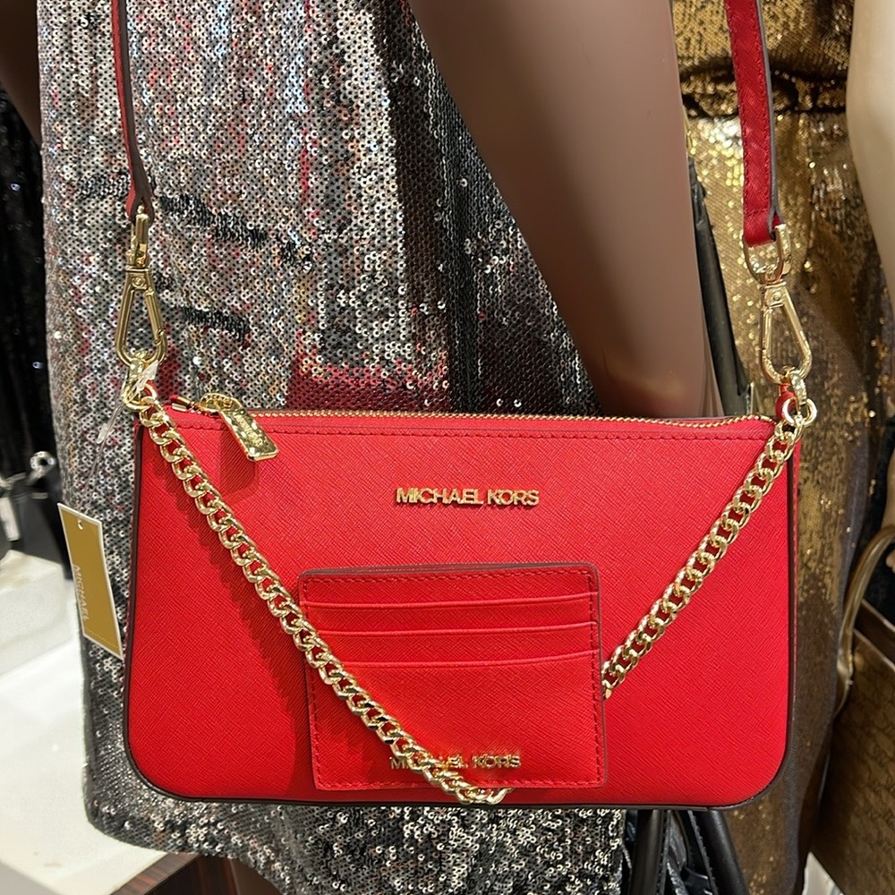 MICHAEL KORS 
JST Leather Crossbody XBody Shoulder Bag + Card Holder Boxed Set - Picture 10 of 16